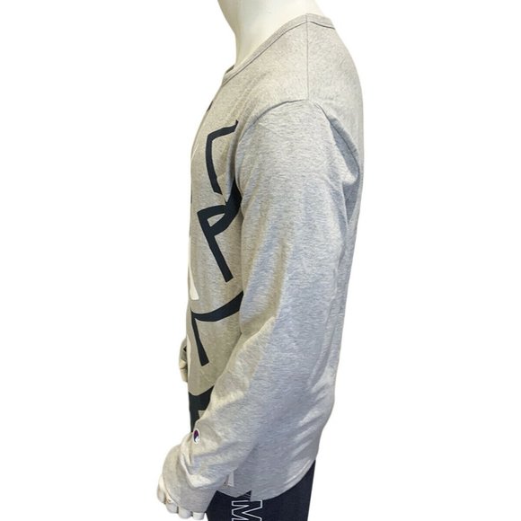 NWT CHAMPION AUTHENTIC MENS LIGHT GRAY COTTON JERSEY LONG SLEEVE SWEATSHIRT XL - Picture 4 of 5